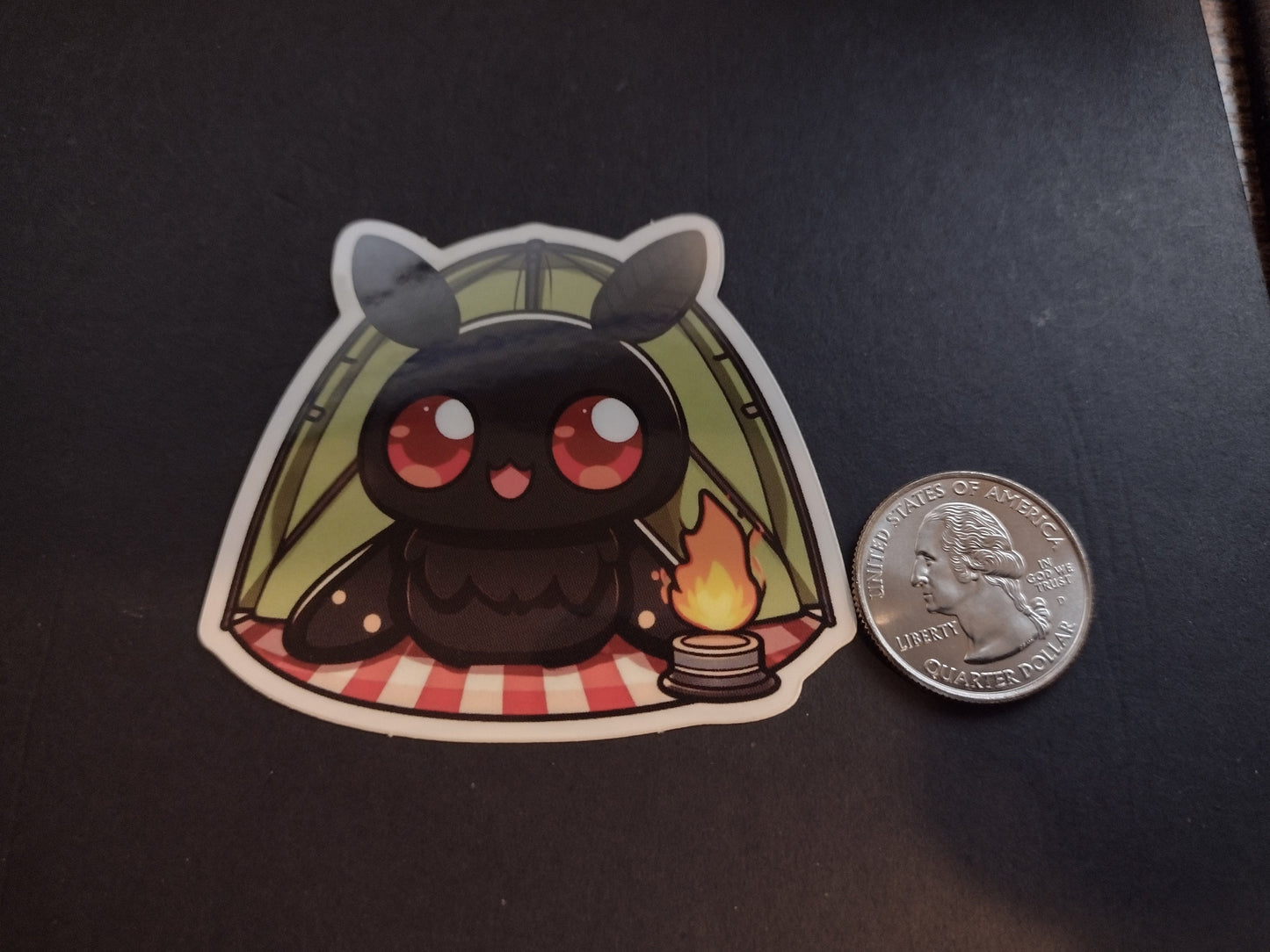 Camping Mothman Sticker