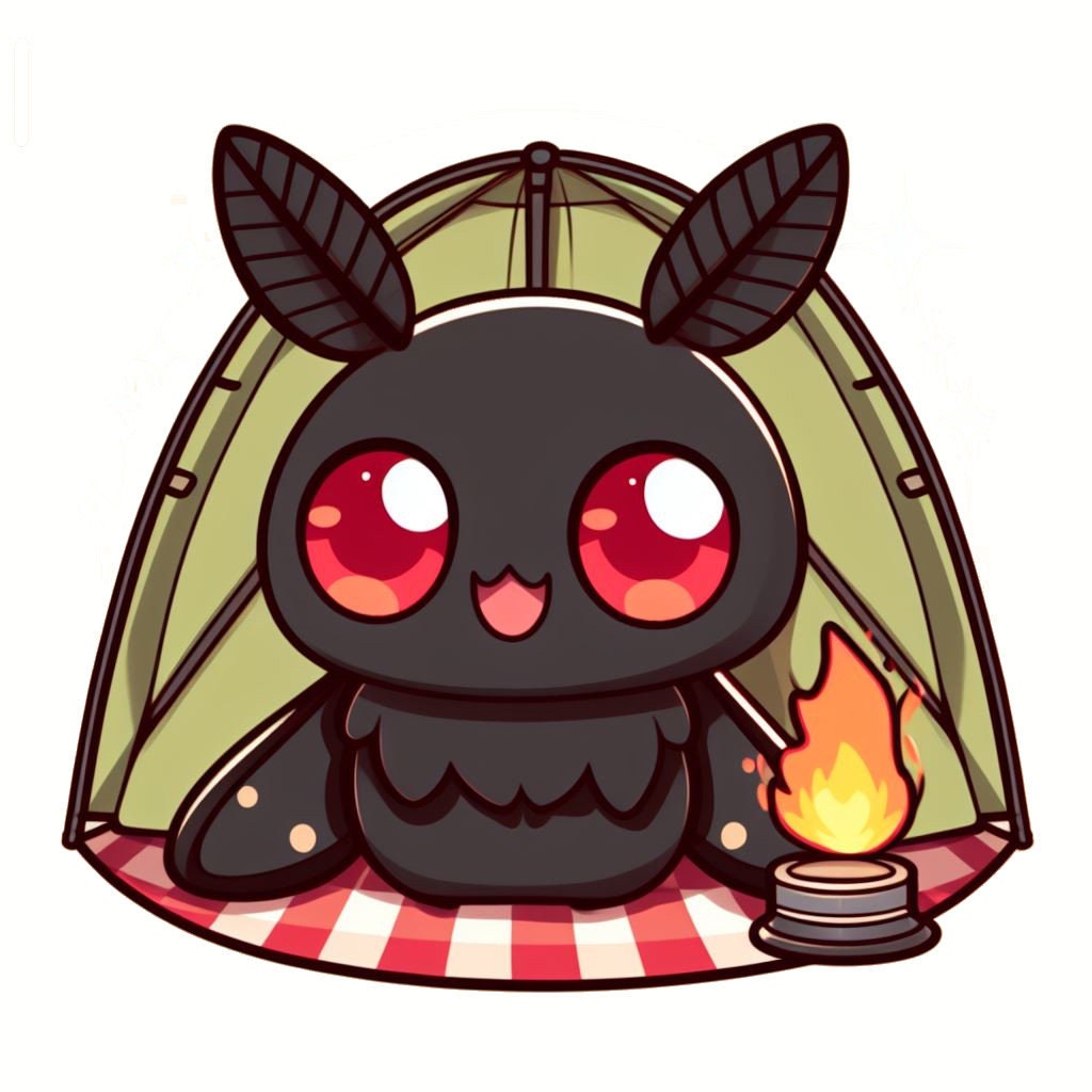 Camping Mothman Sticker