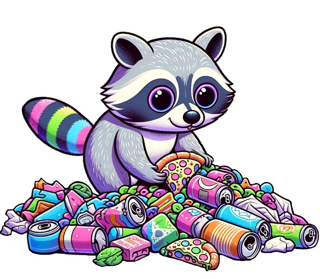 Trippy Trash Panda Sticker