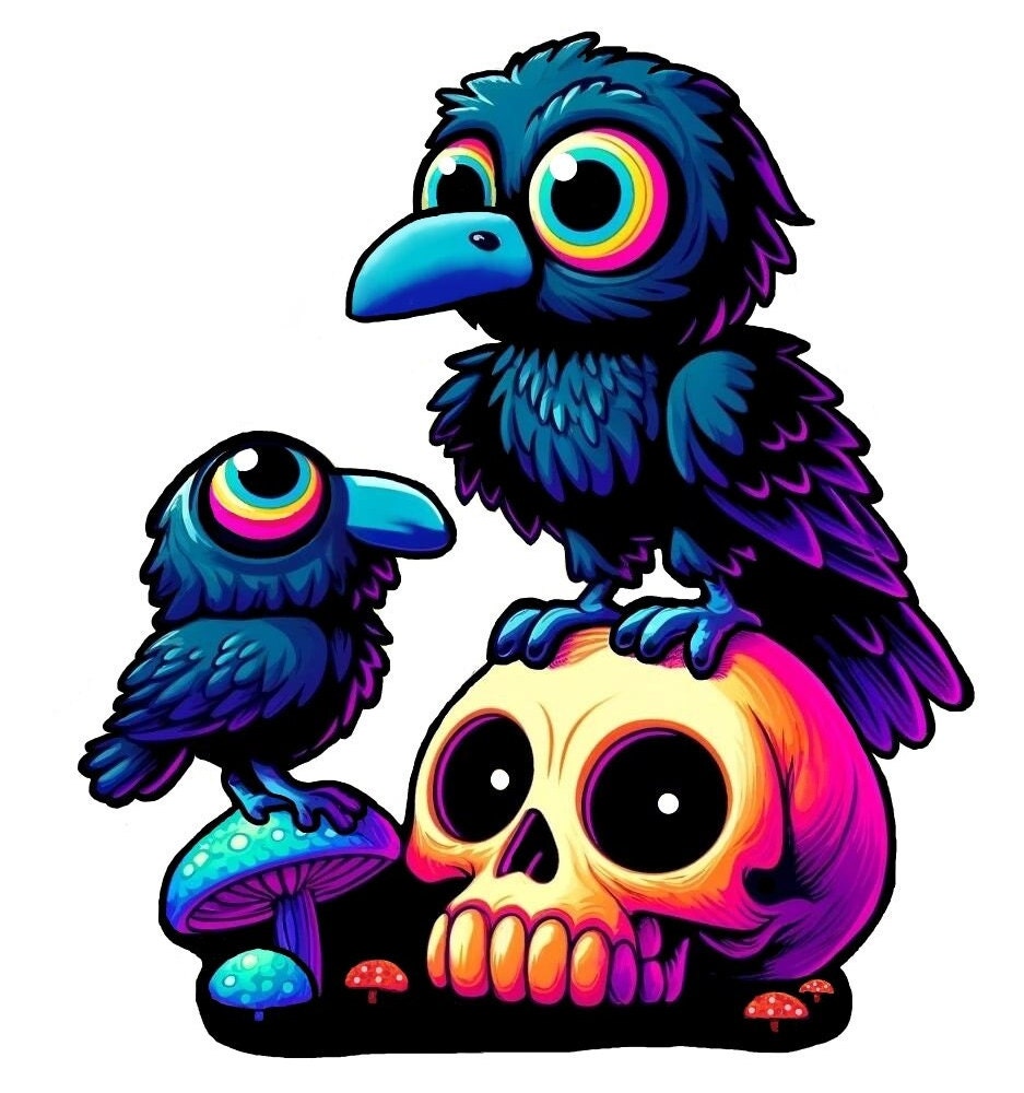 Trippy Ravens Sticker