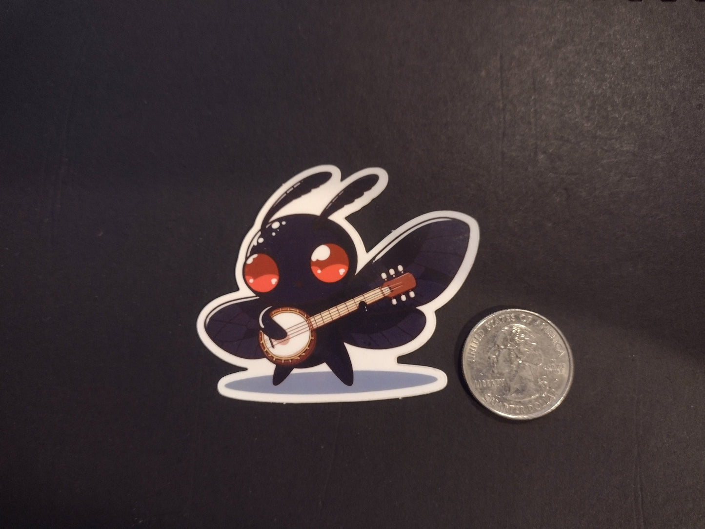 Banjo Playing Mothman Sticker