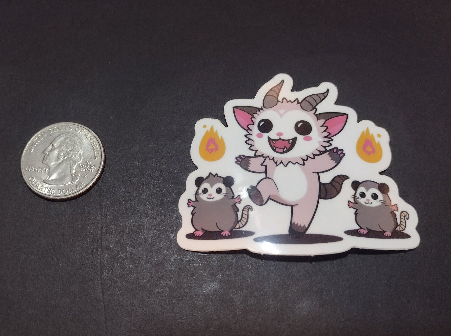 Opossums, Friend, & Fire Sticker