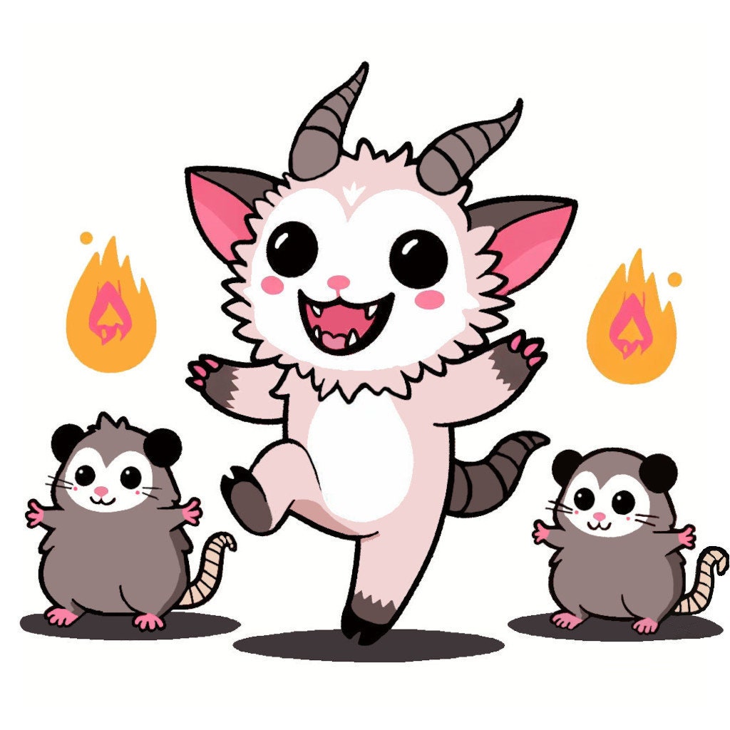 Opossums, Friend, & Fire Sticker