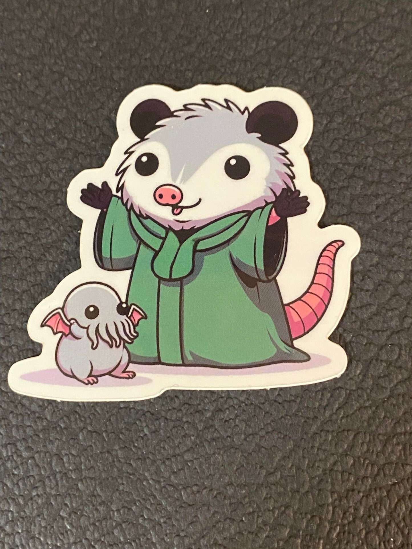 Opossum and Baby Cthulhu Sticker