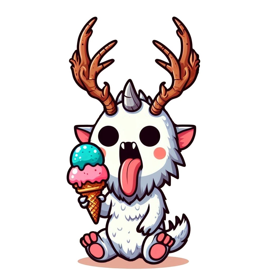 Wendigo with Ice Cream Sticker