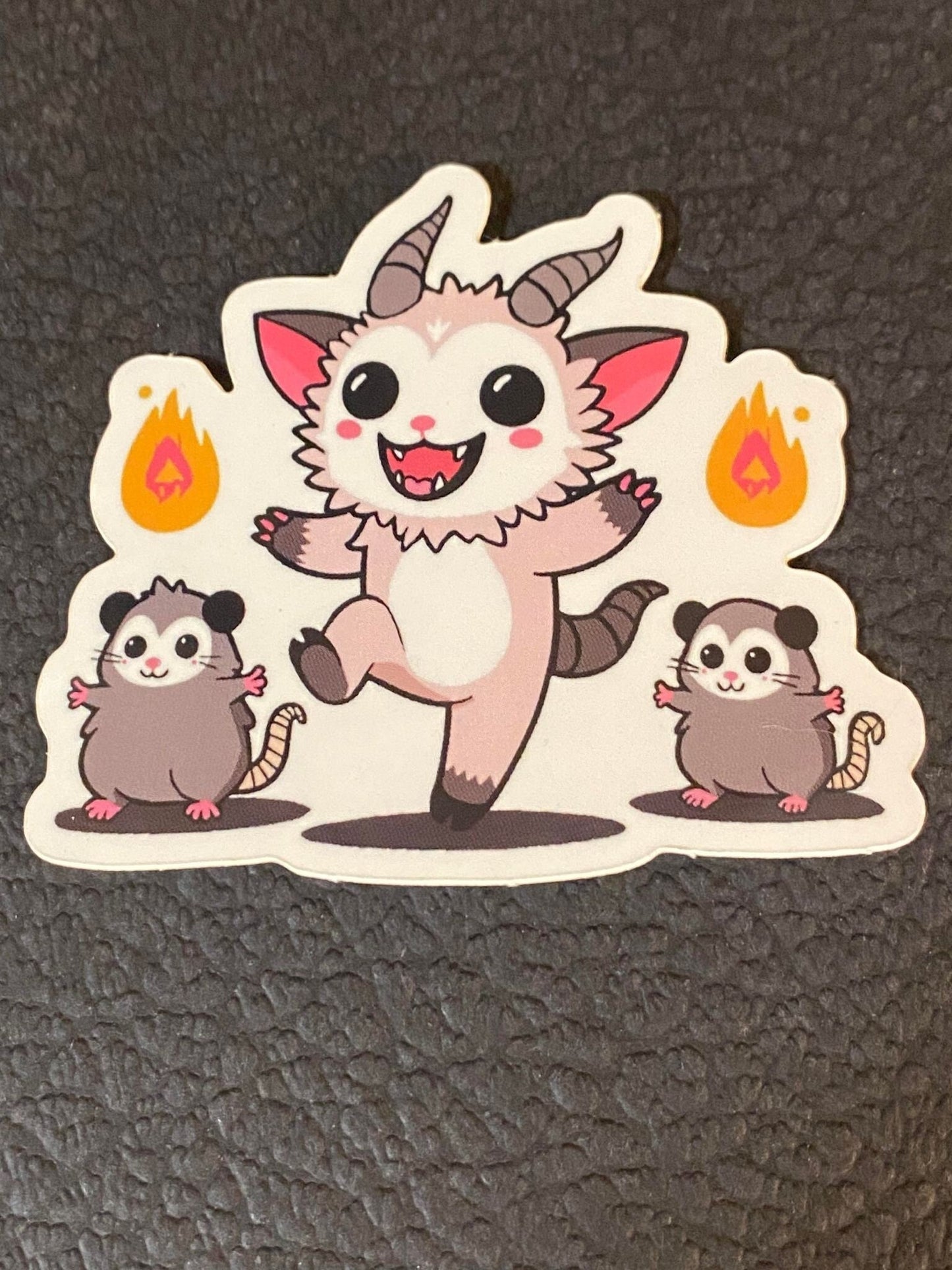 Opossums, Friend, & Fire Sticker