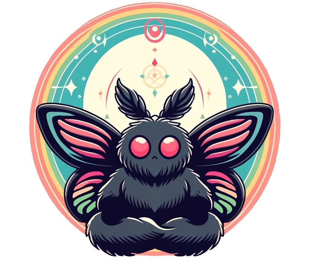 Mothman Meditating Sticker