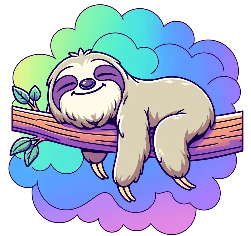 Sleeping Sloth Sticker