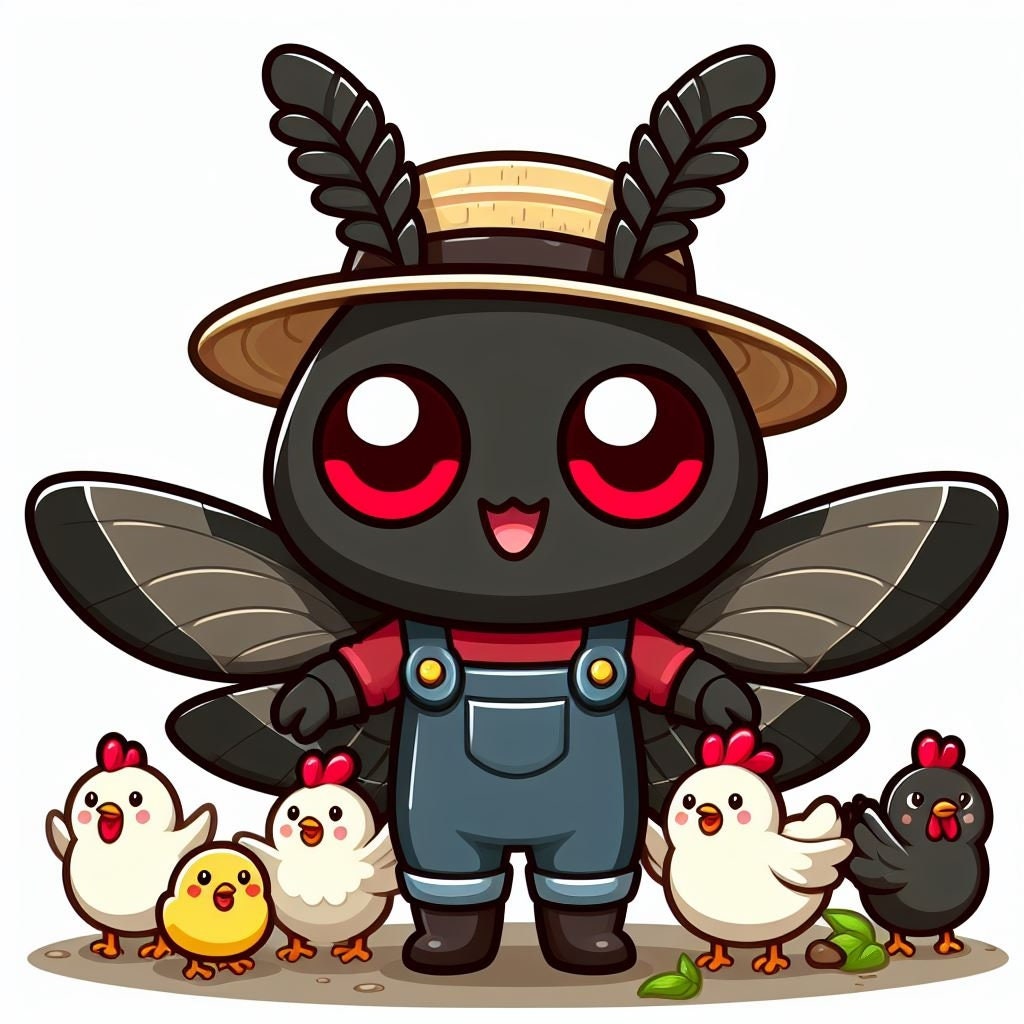 Mothman and chickens Sticker