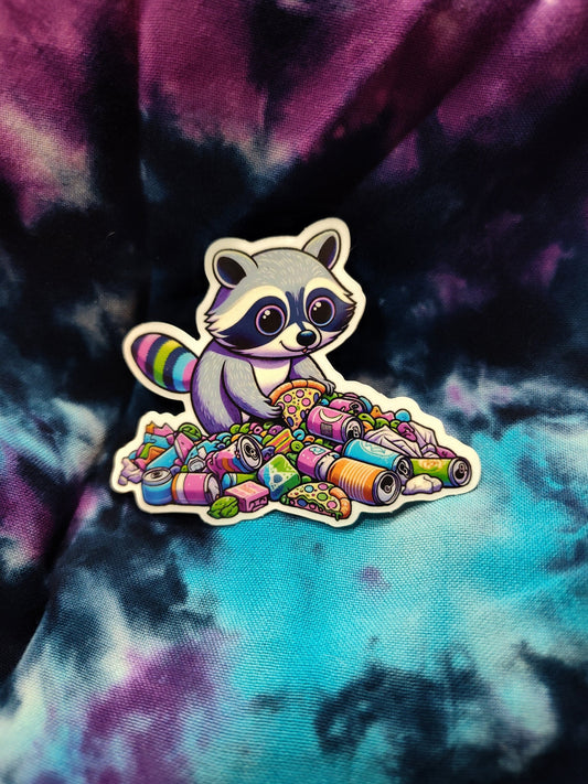 Trippy Trash Panda Sticker