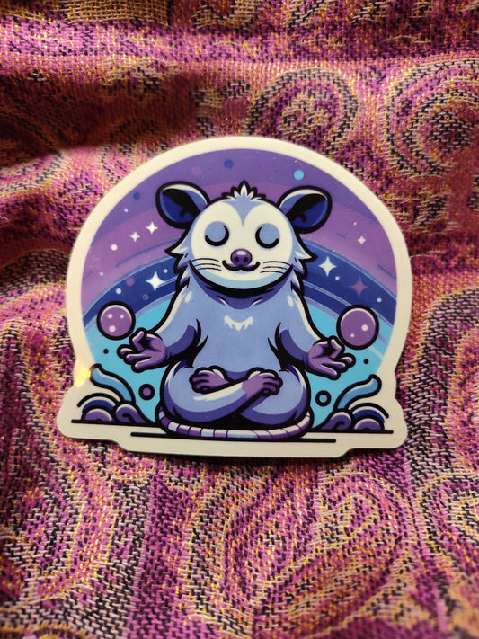 Opossum Meditating Sticker