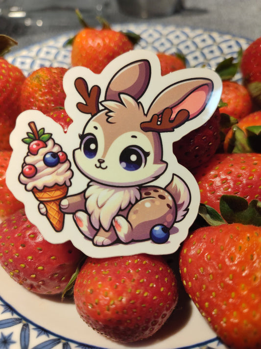 Jackalope & Ice Cream  Sticker