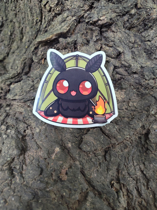 Camping Mothman Sticker