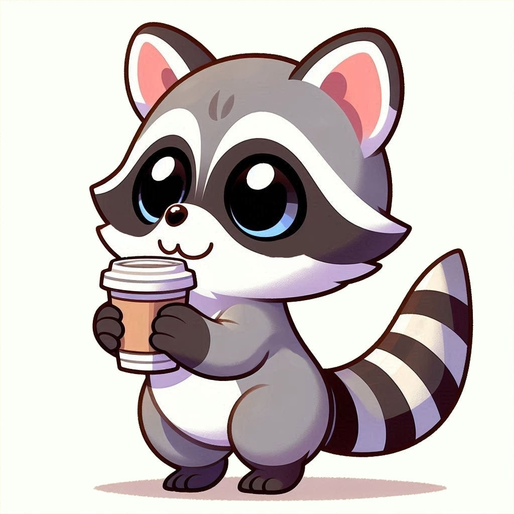 Perky Trash Panda: Raccoon Sticker