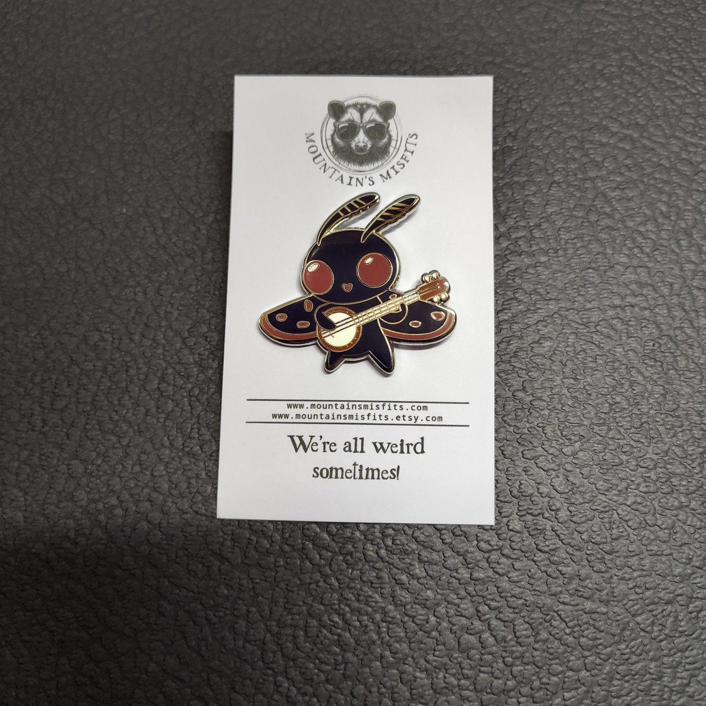 Mothman w/ Banjo Enamel Pin - Mothman and Banjo Pin
