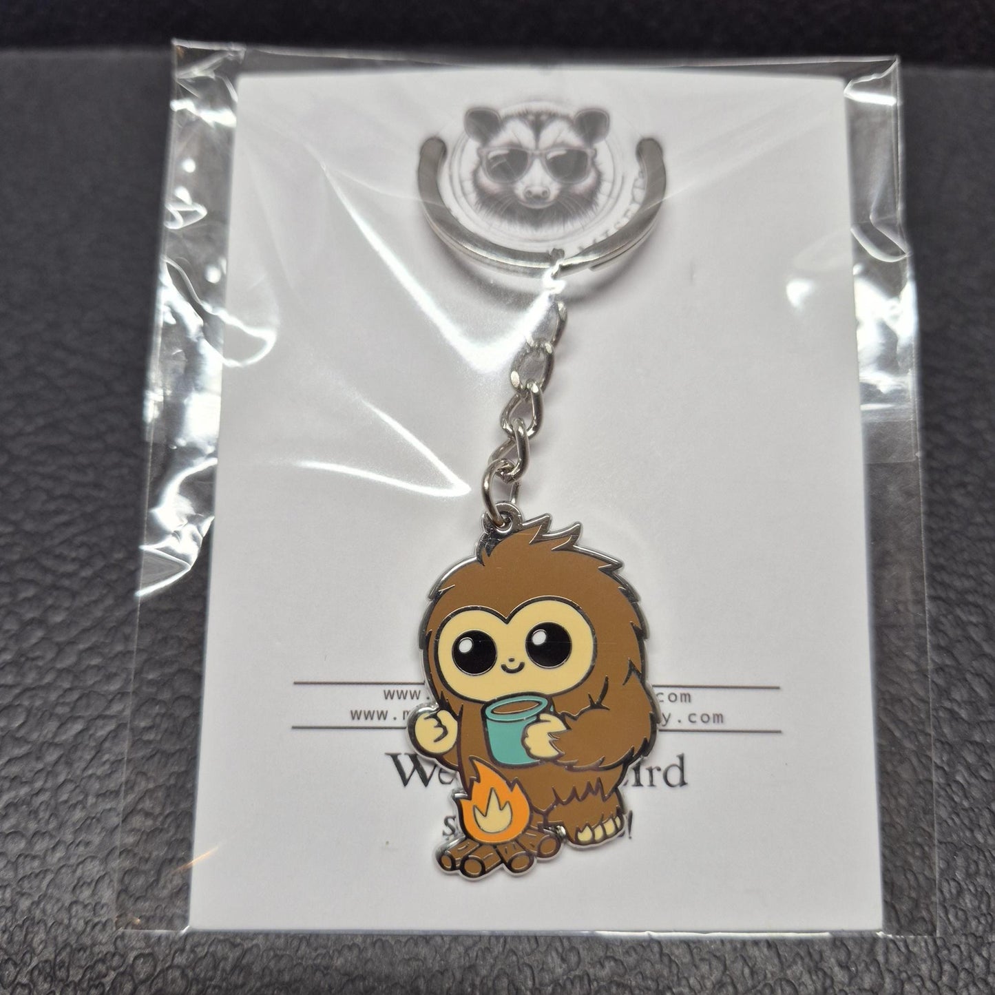 Bigfoot & Coffee Keychain - Cryptid Keychain